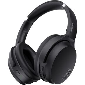 HROEENOI Active Noise Cancelling JZ02 Headphones, Wireless Bluetooth Over-Ear Headphones, 60H Playtime, Built-in Microphone, Memory Foam Protein Leather Earmuffs, for Workout, Home
