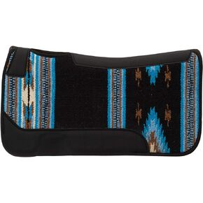Weaver Leather 35-1676-S8 Pony Contoured Single Weave Wool Blend Felt Saddle Pad, Black/Blue
