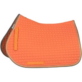 HORZE Adepto Padded All Purpose Quilted Equestrian Saddle Pad for Horses with Two-Tone Trim