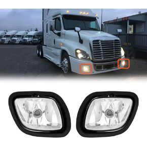 High Soar LED Fog Lights Assembly, Front Fog Light Lamp DRL for Freightliner Cascadia 2008-2017, Fog Light LED Waterproof Clear Replace Passenger & Driver Side (A Pair)