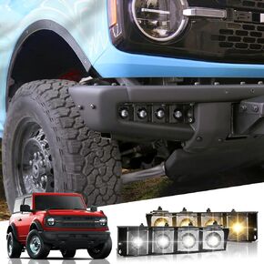 Mabett Fog Lights Assemblies Compatible with Ford Bronco 2021 2022 2023 2024, Daytime Running Lights for Bronco Accessories 2/4-Door
