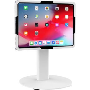 Mount-It! Universal Tablet Stand with Tilt, Anti-Theft Retail iPad POS Kiosk Stand, Fits Tablets from 9.7" to 13" Screen Size, 90° Rotation for Portrait and Horizontal Viewing, Durable Steel, White