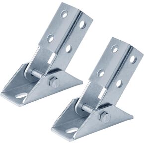 2 Pcs Adjustable Brace Fitting, Fit for 1/2" Bolt in 1-5/8" Strut Channel, 5mm Thickness, Single Channel Brace, Electrogalvanized