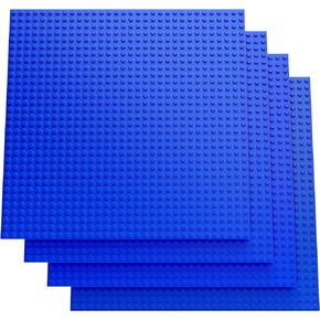 Minizfigs Classic 32 × 32 (10 × 10 بوصة) لوحة بناء على الوجهين - عبوة من 4 قطع متعددة لمكعبات الألعاب، والفصول الدراسية، وطاولة العرض - متوافقة مع جميع العلامات التجارية الكبرى (شفاف شفاف)