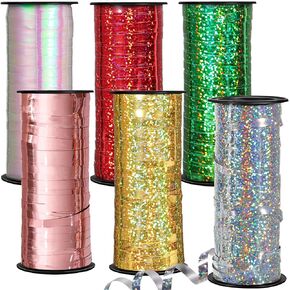 6 Rolls Curling Ribbon Set, 600 Yards 1/5 Inch Balloon String Ribbon Thin Ribbons for Gift Wrapping Art Crafts Wedding Birthday Party Decoration