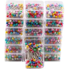 1000PCS Sewing Pins, Multicolor Straight Pins, Pearlized Ball Head Quilting Pins Long 1.5 inch for Fabric DIY Sewing Pins Crafts