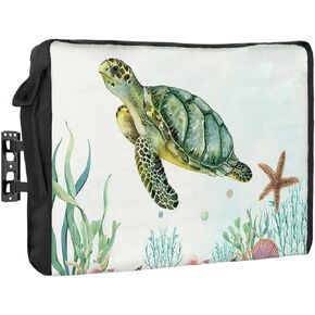 Outdoor TV Cover Ocean Turtle Waterproof Weatherproof TV Covers for 80 to 85 Inch Outside Flat Screen TV Protector Shield 75"W x 45"H x 4.5"D