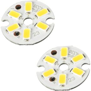 Bettomshin 5Pcs 40mm Dia LED Chip Circular Module 5W Aluminum Warm White 6500K High Power 300mA for Floodlight Lamp