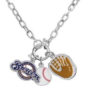 Game Time 101609 MLB Milwaukee Brewers Charm Necklace