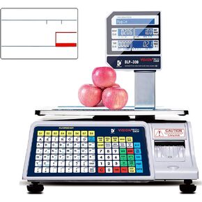 VLP-100B Label Printing Scale, Capacity 30/60lb Readability 0.01/0.02lb, NTEP Legal for Trade