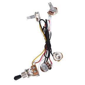 Guitar Wiring Kit Playing Accessories 2 Volume 1 1 500K Pots 3 Way Switch Wiring Harness for Electirc Guitar Bass 2 Volume 1 Wiring Harness Guitar Bass Accessories