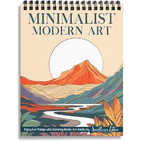 SOUTHERN LOTUS Minimalist Modern Art Spiral Bound Coloring Book for Adults Women Seniors With Abstract Design Aesthetic Shapes Simplicity Styles Hardcovers Large Pages Relaxation Relieve Stress