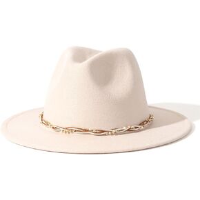 Lisianthus Classic Womens Fedora Hat Wide Brim Panama Dress Hat with Shiny Belt