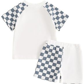 Kuriozud Toddler Boy Summer Outfit Short Sleeve T Shirt Shorts Set 6 12 18 24 Months 2T 3T 4T Baby Neutral Clothes