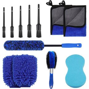 bemece 29 Pieces Car Detailing Kit, Car Detail Brush Set, Auto Detailing Drill Brush Car Wash Kit -Car Cleaning Tools, for Cleaning Wheels Interior Exterior Leather Dashboard Vents