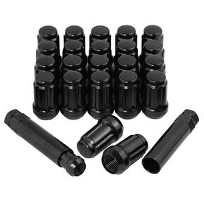 1/2-20 Acorn Lug Nuts 1/2x20 Lug Nuts Black Set of 23 pcs 6 Spline Lug Nuts 1.38" Long Closed End Aftermarket Wheel Lug Nut Fit for 1987-2018 Jeep Wrangler,1993-2010 Jeep Grand Cherokee