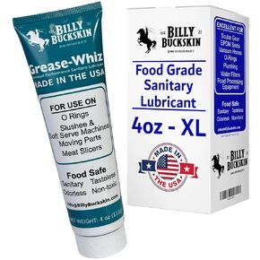 Commercial Food Grade Grease, Ideal for Ice Cream & Slushee Machines, Mixers, Beer Kegs, O Rings, Air Conditoner, Pool Filters, Meat Slicers Lubri-Whiz Plus 12 x 4 oz. Tubes by Billy Buckskin Co.