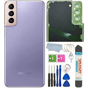 غطاء زجاجي خلفي لهاتف Samsung Galaxy S21 Plus من A-Parts لهاتف Samsung Galaxy S21+ Plus 5G SM-G996B G996U G996U1 G996W غطاء زجاجي خلفي مع أشرطة تثبيت مسبقة (بنفسجي فانتوم)