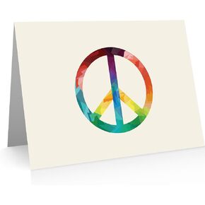 Peace Sign Note Cards (24 Cards and Envelopes) Peace Sign Thank You Cards