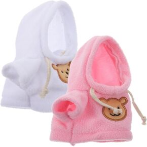 Zerodeko 2pcs Plush Bear Clothes, Plush Bear Shirts Mini Bear Doll Clothes Stuffed Animal Bear Hoodie Stuffed Animal Dress Up Clothes Plush Doll Clothes