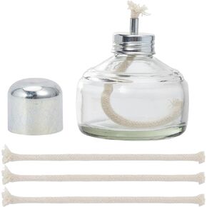 CHGCRAFT Alcohol Lamp Glass Alcohol Burner Lamp with 10pcs Replacement Cotton Torch for Lab Equipment Heating Household Camping Tea Coffee Making