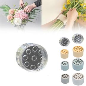Spiral Ikebana Stem Holder for Vases,Flower Arrangement Holder Ring Reusable,Floral Bouquet Twister (Apricot-19 Holes)