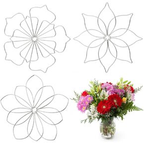 3pcs Flower Arrangement Holders, Stainless Steel Flower Lid Arranger Round Flower Frog Wire Grid Arranger Organizer for Vase Craft Floral Stems Bouquets Plant Fixation