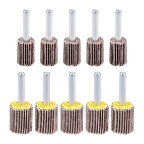 uxcell 15mm 20mm Flap Wheels Shank Mounted Sandpaper Abrasive Wheel 80 Grits 10 Pcs