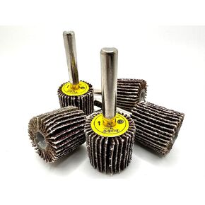 TwistFlex 5 Pack 1" x 1" x 1/4" 40 Grit Aluminum Oxide Shank Mounted Abrasive Flap Wheels, Ideal for Metal, Wood, Grinding, Blending, Polishing, Rust & Paint Removal in Kuwait