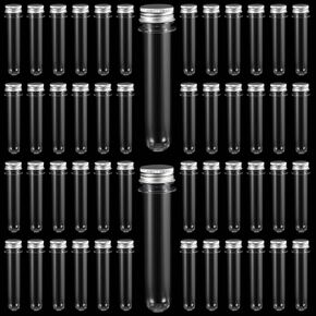 MANCHAP 80 PCS 40ml Clear Test Tubes with Caps, 140 x 25mm Plastic Storage Tubes for Gumball, Plants, Spices, Candy, Scientific Experiments