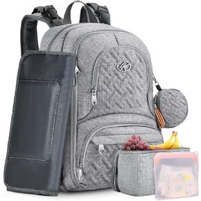 Large Diaper Bag for Travel, Diper Bag Backpack Baby Bags for Girls Boys Women Multifunctional Travel Diaper Waterproof Backpack with Portable Diaper Pad