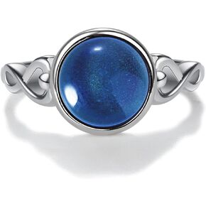 Precious Pieces Sterling Silver Mood Ring Changes Colors When Emotion Feeling Changes for Girls, Kids, Teenagers or Adults