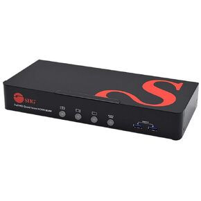 SIIG 1080p Quad View HDMI KVM Switch, Mouse Roaming & Seamless Switch to Control Four PCs in Quad View Mode, 4xUSB3.0 ports, Hotkey Control, Metal Housing, ESD protection, TAA compliant (CE-KV0A11-S1)