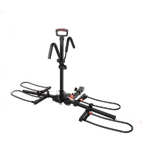 HYPERAX Volt 2_1.25" -E Bike Hitch Mounted Platform Style 2 Bikes Carrier for Car, SUV, Trucks, Sedan, Tilting e-Bike Rack for Hitch Fits Up to 2 X 70 lbs Bike with Up to 5" TIRE - NO RV USE!