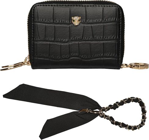 MARYAM Luxury Designer Genuine Leather RFID wallets for women, The best black credit card holder for women, the most beautiful wristlet keychain wallet women, THE women wallet you are looking for! in Saudi Arabia