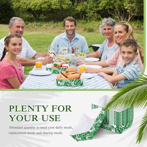 50 قطعة من ديكورات حفلات هاواي بوزن 1 رطل للاستعمال مرة واحدة، صينية طعام ورقية من أوراق النخيل Luau، حفلات استوائية، قوارب طعام ورقية للحفلات الصيفية، عطلة الشاطئ، سفاري الغابة، كرنفال، هدايا الحفلات (6.3 × 4.3 بوصة) in Kuwait