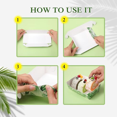 50 قطعة من ديكورات حفلات هاواي بوزن 1 رطل للاستعمال مرة واحدة، صينية طعام ورقية من أوراق النخيل Luau، حفلات استوائية، قوارب طعام ورقية للحفلات الصيفية، عطلة الشاطئ، سفاري الغابة، كرنفال، هدايا الحفلات (6.3 × 4.3 بوصة) in Kuwait