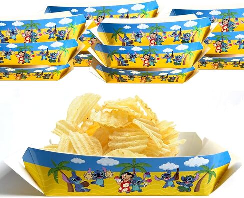 BELMAKS 50 قطعة من صواني الطعام الورقية الكرتونية - أطباق شخصيات كرتونية مطبوعة برسوم كرتونية لوازم الحفلات صينية ورقية للحفلات الكرتونية وصواني ناتشو صينية من الورق المقوى وقوارب الطعام الورقية وصينية هوت دوج in Kuwait