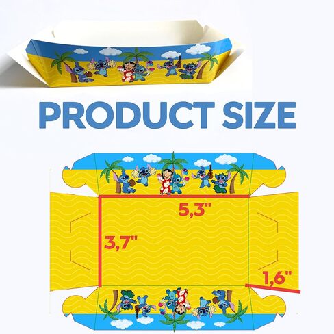 BELMAKS 50 قطعة من صواني الطعام الورقية الكرتونية - أطباق شخصيات كرتونية مطبوعة برسوم كرتونية لوازم الحفلات صينية ورقية للحفلات الكرتونية وصواني ناتشو صينية من الورق المقوى وقوارب الطعام الورقية وصينية هوت دوج in Kuwait