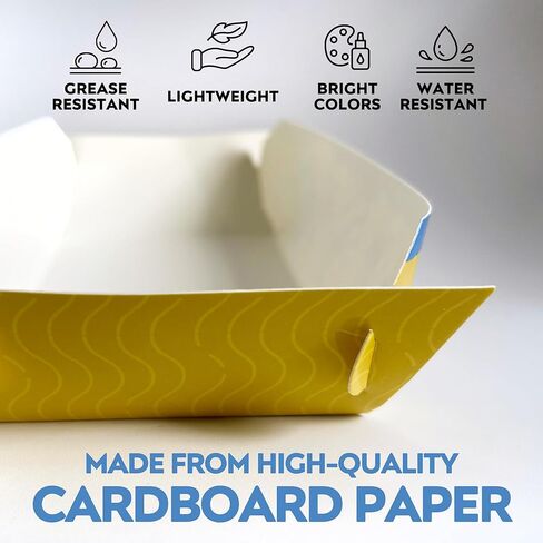 BELMAKS 50 قطعة من صواني الطعام الورقية الكرتونية - أطباق شخصيات كرتونية مطبوعة برسوم كرتونية لوازم الحفلات صينية ورقية للحفلات الكرتونية وصواني ناتشو صينية من الورق المقوى وقوارب الطعام الورقية وصينية هوت دوج in Kuwait