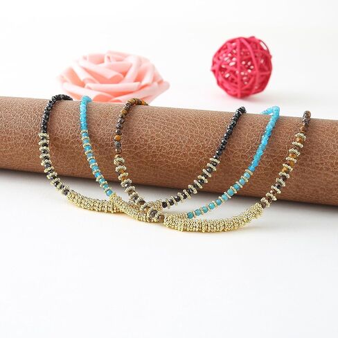 قلادة جوهرة الميلاد من الحجر الطبيعي مصنوعة يدويًا - مجوهرات كريستال شفاء قابلة للتعديل للنساء والفتيات in Kuwait