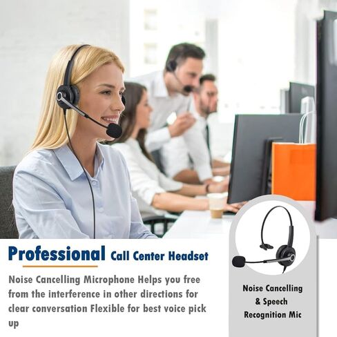 Wantek سماعة الهاتف الخليوي مع ميكروفون إلغاء الضوضاء، سماعة رأس سلكية للكمبيوتر 3.5 ملم لأجهزة Android وأجهزة الكمبيوتر المحمول والكمبيوتر اللوحي Skype Call Center Home Office، راحة فائقة in Kuwait