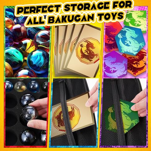 Gemscream 2 Pcs Toy Organizer Storage Case Toys Container Holder with Mesh Pocket Toy Storage Box for Toys Cards Collectible Figures, (Case Only) Black in Saudi Arabia