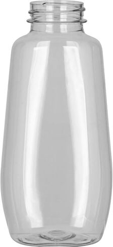 جرة صلصة/صلصة بلاستيكية بيضاوية واسعة الفم من ناتشورال فارمز مع غطاء علوي قابل للطي وبطانة إسفنجية للإغلاق - 6 عبوات - زجاجات ضغط سعة 12 أونصة in Kuwait