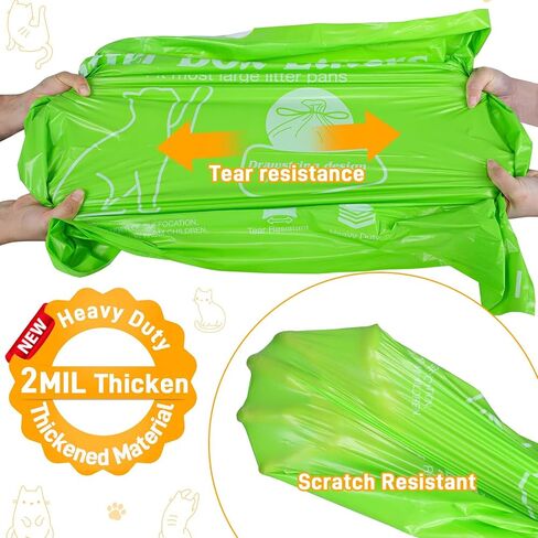 Cat Litter Box Liners 10-Pack, Heavy Duty Cat Litter Liners Jumbo Tear Resistant Waterproof Drawsting Extra Durable Easy Clean Up Fits Most Litter Boxes, Litter Box Liners 36" * 19", 10-Pack in Saudi Arabia