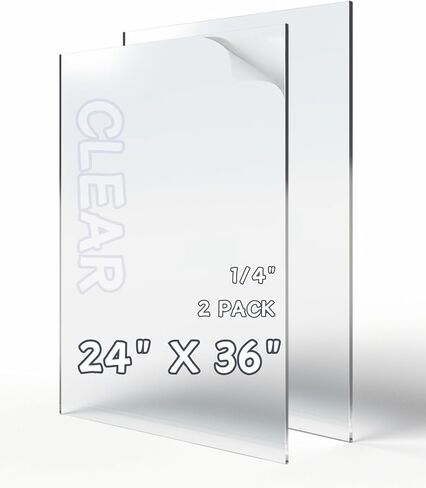 Plexiglass Sheets 18X24 1/4 Inch Thick,Glass Panels Cut to Size,Clear Acrylic Sheet, Acrylic Board,Acrylic Panel Sign，Large Plexiglass Sheets，Plexiglass Window (2 Pc) in Saudi Arabia