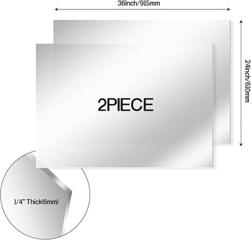 Plexiglass Sheets 18X24 1/4 Inch Thick,Glass Panels Cut to Size,Clear Acrylic Sheet, Acrylic Board,Acrylic Panel Sign，Large Plexiglass Sheets，Plexiglass Window (2 Pc) in Saudi Arabia