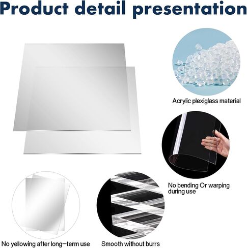 Plexiglass Sheets 18X24 1/4 Inch Thick,Glass Panels Cut to Size,Clear Acrylic Sheet, Acrylic Board,Acrylic Panel Sign，Large Plexiglass Sheets，Plexiglass Window (2 Pc) in Saudi Arabia