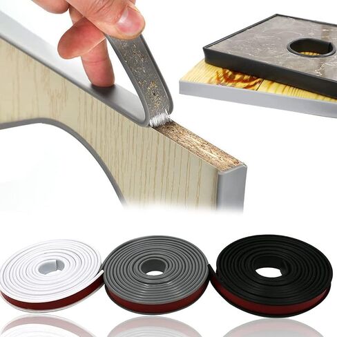 U-Shape Edge Banding, Soft Silica Gel Edge Trim Corner Guards, Collapsible Edge Protector for Baby, Self Adhesive Furniture Edge and Corner Guards, for Cabinet Repair Furniture (16mm*3M, Black) in Saudi Arabia
