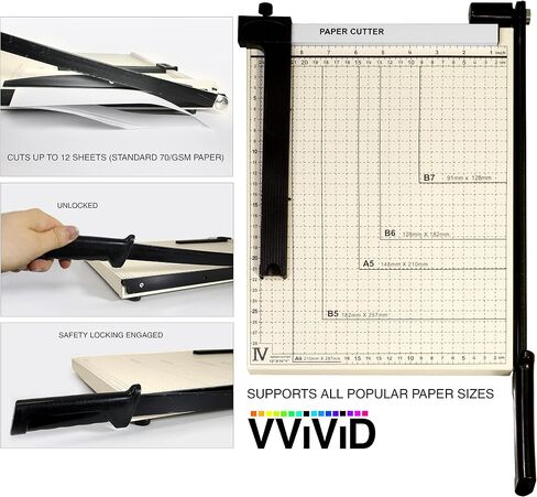 VViViD 12" inch Paper Cutter, Bladeless Guillotine, B7, B6, A5, B5, A4 in Saudi Arabia